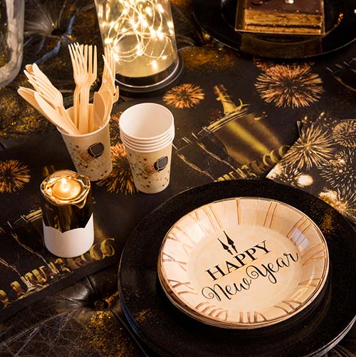Table et décoration festives pour le nouvel an