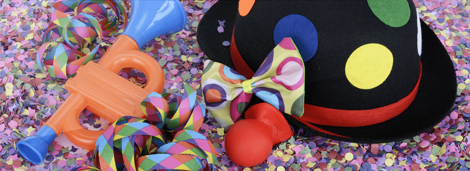 Carnaval vignette chapeau confetti noeud
