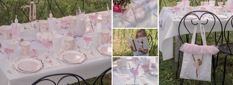 table anniversaire ballerine rose