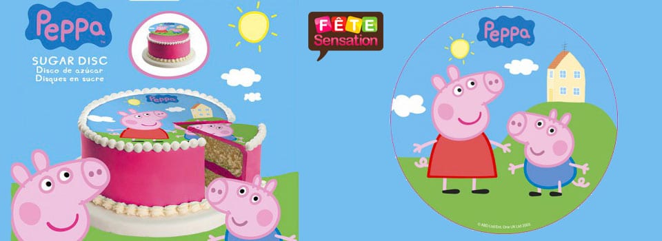 Disque en sucre pour gâteaux d'anniversaire enfant - Peppa Pig