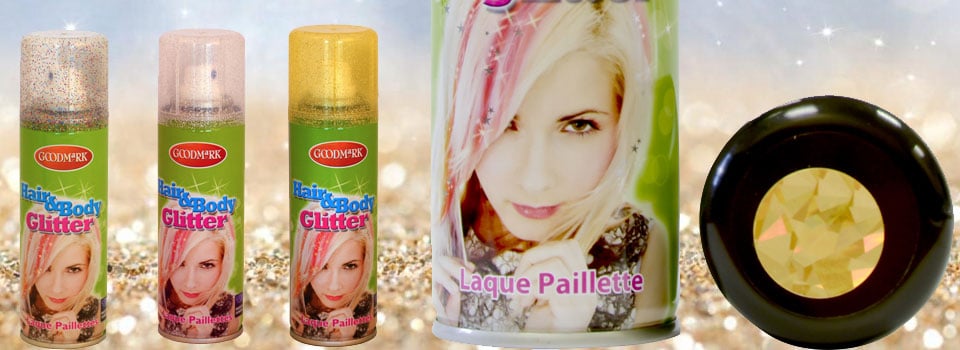 Laques cheveux et sprays couleur, fluo et paillettes