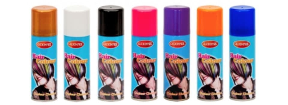 Laques cheveux et sprays couleur, fluo et paillettes