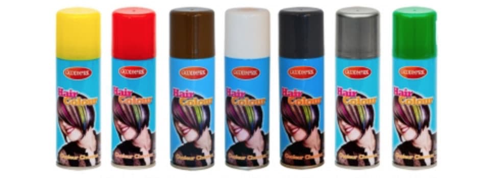 Laques cheveux et sprays couleur, fluo et paillettes
