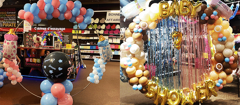 Arche de ballon baby shower et gender reveal