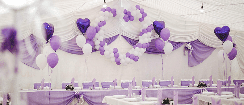 bouquet de ballons mariage violet