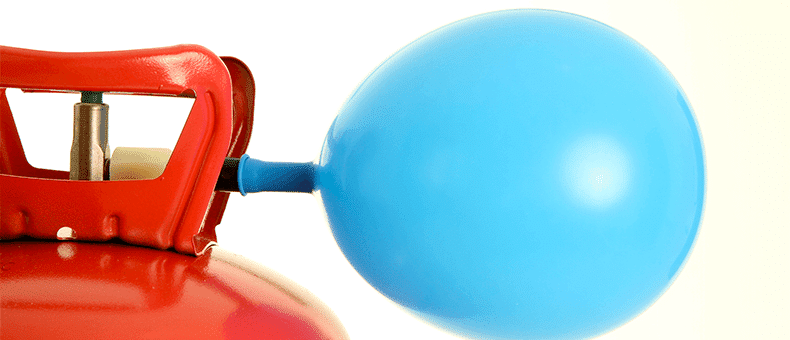 Accessoires ballon : bonbonne d'hélium, gonfleur, poids, ruban